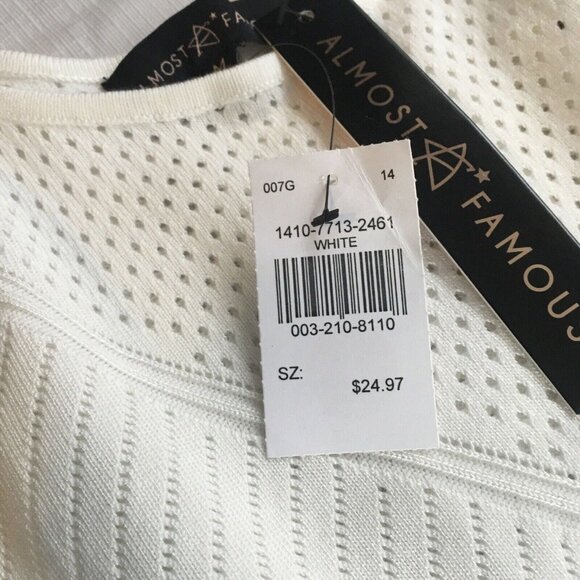 90s Sleeveless Maxi Dress Women Medium Ivory White Open Knit Party Resort Club - Picture 15 of 16